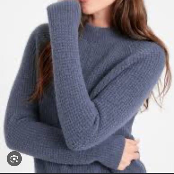 SOLD Banana Republic Aire Waffle Knit Wool Blend Sweater winter White Ivory Sz S - Picture 8 of 8